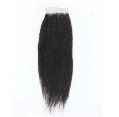 Trung Quốc Mịn thực 100 tóc con người ren đóng cửa kinky thẳng tùy chỉnh chiều dài nhà cung cấp